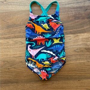 Mini Boden Girls Dinosaur Crossback Swimsuit One Piece 4-5Y - POOR CONDITION